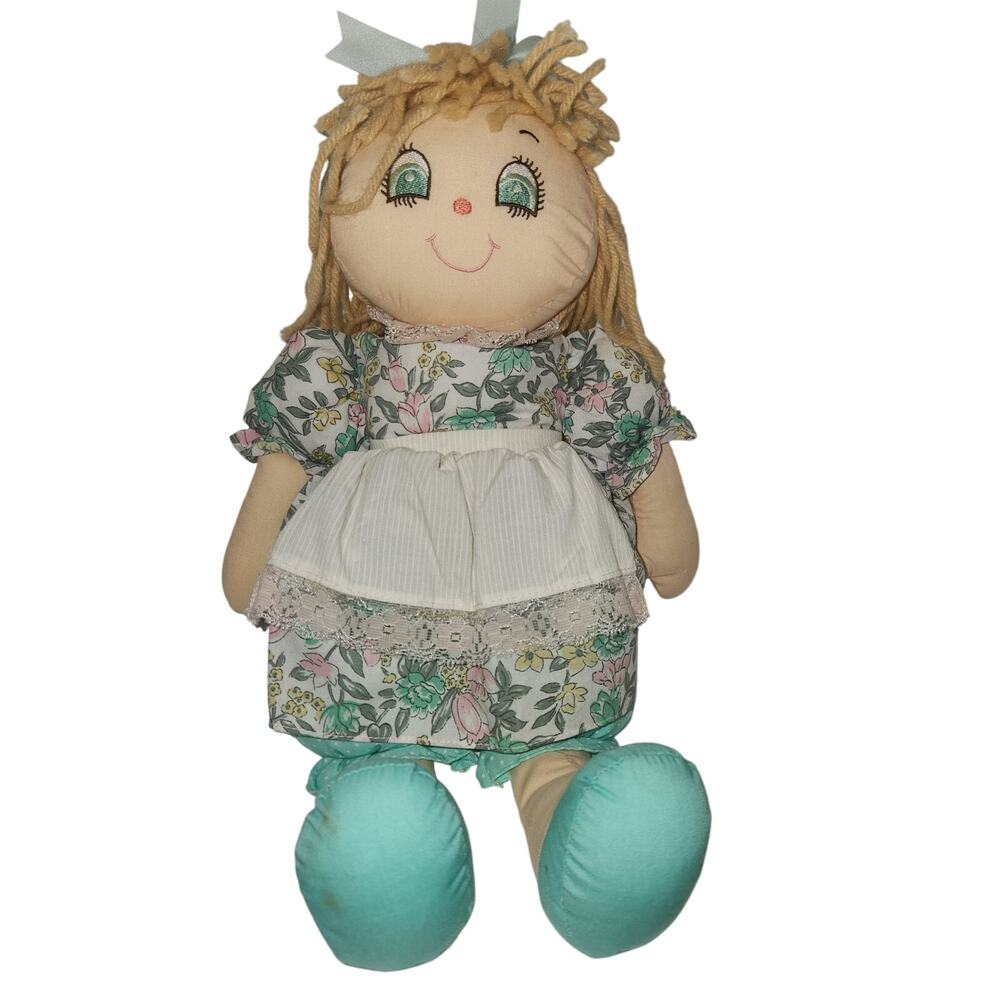 Vintage 1980s Commonwealth soft plush doll with dress‎ 16" FREE SHIPPING